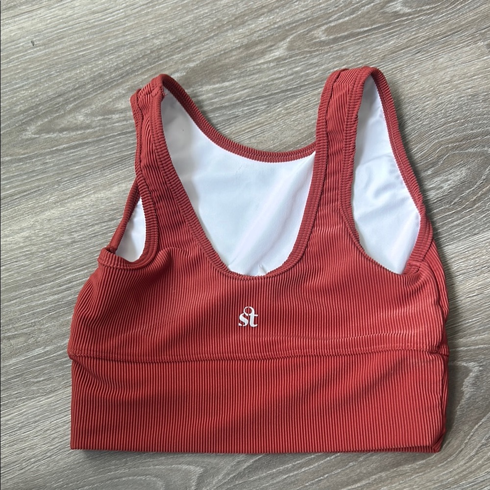 Red Ribbed Tank Top - Picture 2 of 2